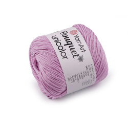 Bavlněná pletací příze bouquet unicolor 100 g - Fialová sv. (1 Kus)