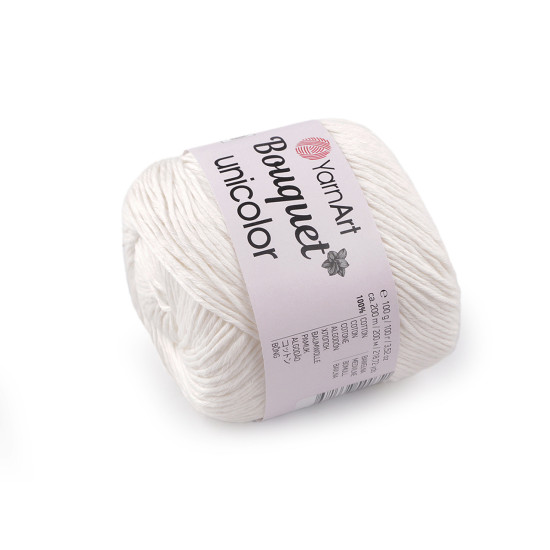 Bavlněná pletací příze bouquet unicolor 100 g - Černá (4 Kusy)