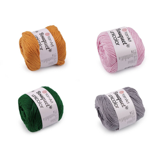 Bavlněná pletací příze bouquet unicolor 100 g - Černá (4 Kusy)