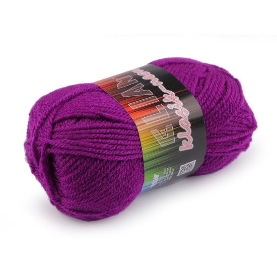 Pelote de laine, elian klasik, fluo, 50 g - Violet (10 Pièces)