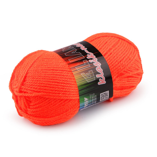 Pelote de laine, elian klasik, fluo, 50 g - Violet (10 Pièces)