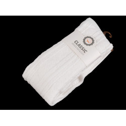 Zakolanówki bawełniane damskie wytłaczany wzór - Off white (1 Para)