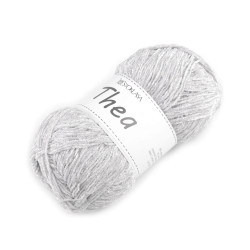 Chenille knitting yarn with lurex thea 100 g - Very light gray (1 Piece)