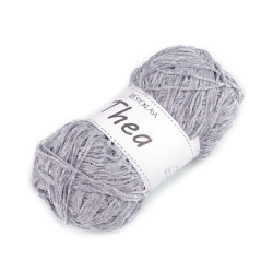 Chenille knitting yarn with lurex thea 100 g - Lightgrey (10 Pieces)
