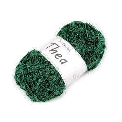 Chenille knitting yarn with lurex thea 100 g - Green (1 Piece)