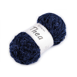 Chenille knitting yarn with lurex thea 100 g - Blue dark (1 Piece)