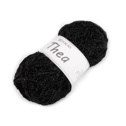 Chenille knitting yarn with lurex thea 100 g - Black (1 Piece)