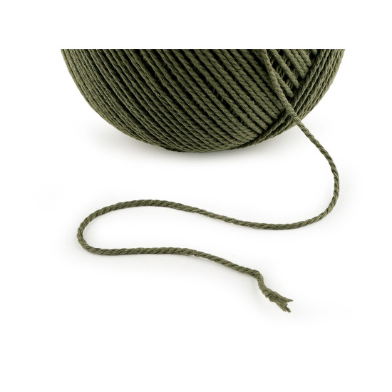 Włóczka bawełniana macrame ø2 mm do rozczesania - Zielony (1 Sztuka) Włóczka bawełniana macrame ø2 mm do rozczesania - Zielony (1 Sztuka)