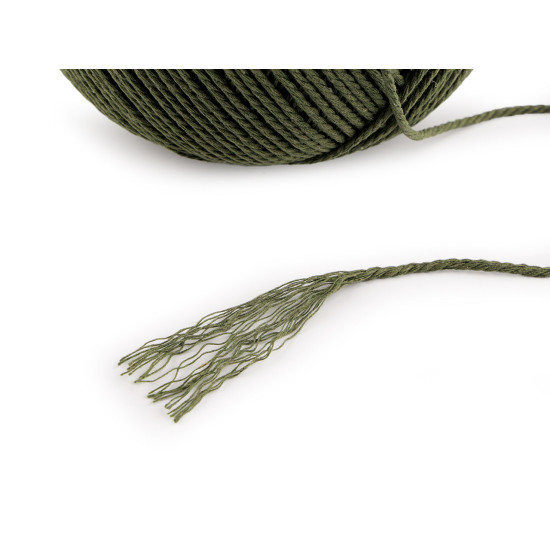 Włóczka bawełniana macrame ø2 mm do rozczesania - Zielony (1 Sztuka) Włóczka bawełniana macrame ø2 mm do rozczesania - Zielony (1 Sztuka)