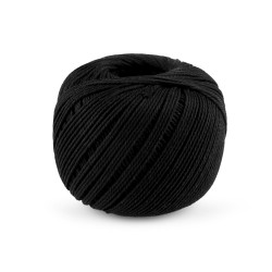 Włóczka bawełniana macrame ø2 mm do rozczesania - Czarny (1 Sztuka)