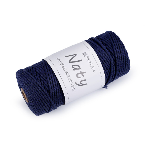 Bavlněná pletací příze macrame naty ø3 mm rozčesávací - Černá (3 Kusy) Bavlněná pletací příze macrame naty ø3 mm rozčesávací - Černá (3 Kusy)