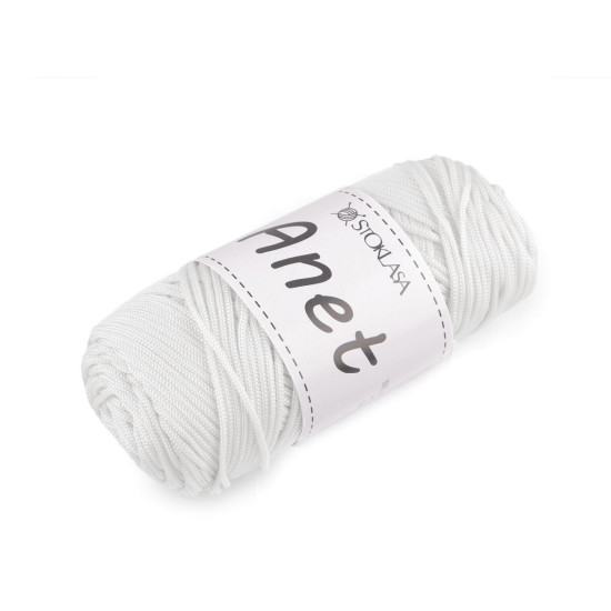 Anet makramé kötő- és horgoló macrame fonal ø2 mm 90 g - Fehér (1 Darab) Anet makramé kötő- és horgoló macrame fonal ø2 mm 90 g - Fehér (1 Darab)