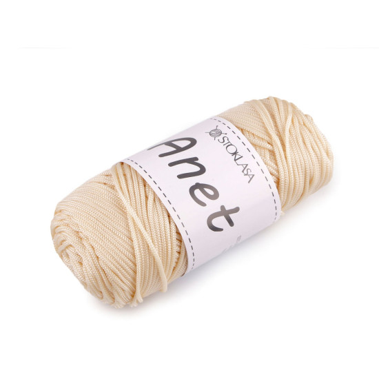 Anet makramé kötő- és horgoló macrame fonal ø2 mm 90 g - Fehér (1 Darab) Anet makramé kötő- és horgoló macrame fonal ø2 mm 90 g - Fehér (1 Darab)