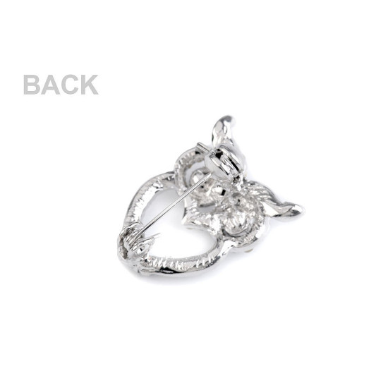Rhinestone brooch cat, owl - Crystal ab (12 Pieces) Rhinestone brooch cat, owl - Crystal ab (12 Pieces)