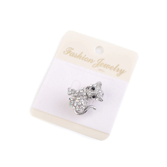 Rhinestone brooch cat, owl - Crystal ab (12 Pieces) Rhinestone brooch cat, owl - Crystal ab (12 Pieces)