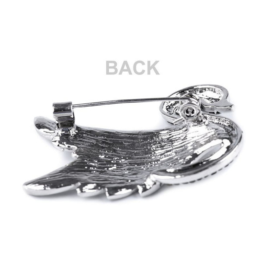 Bross csiszolt kövekkel hattyú - Crystal (1 Darab)