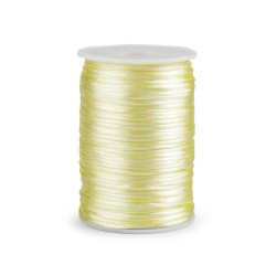 Cordoncino coda di topo, raso di poliestere, ø 2 mm - Bianco giallo (570 Metri)