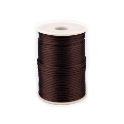 Polyester rattail satin cord ø2mm - Darkbrown (570 Meters)