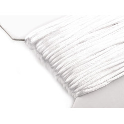 100% polyester rattail satin cord ø2mm - White (200 Meters)