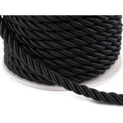Twisted cord  ø7 mm - Black (20 Meters)