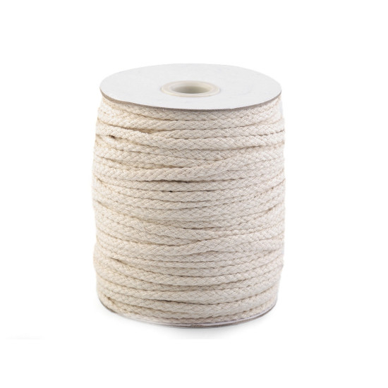 Bawełniany sznurek / włóczka / knot ø4 mm pleciony płaski - Naturalny jasny (400 Metry) Bawełniany sznurek / włóczka / knot ø4 mm pleciony płaski - Naturalny jasny (400 Metry)