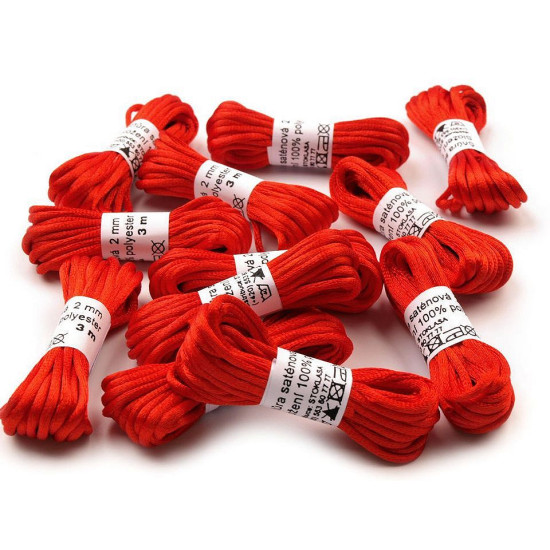 100% polyester rattail satin cord ø2mm, bunch per 3m - Light mix (10 Bunches) 100% polyester rattail satin cord ø2mm, bunch per 3m - Light mix (10 Bunches)