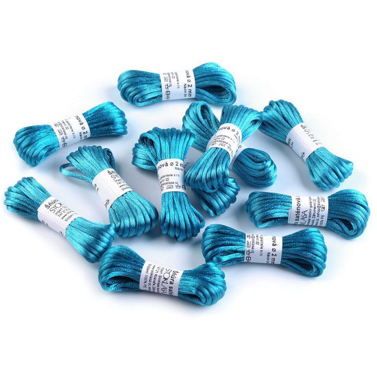 100% polyester rattail satin cord ø2mm, bunch per 3m - Light mix (10 Bunches) 100% polyester rattail satin cord ø2mm, bunch per 3m - Light mix (10 Bunches)
