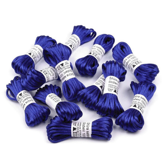 100% polyester rattail satin cord ø2mm, bunch per 3m - Light mix (10 Bunches) 100% polyester rattail satin cord ø2mm, bunch per 3m - Light mix (10 Bunches)