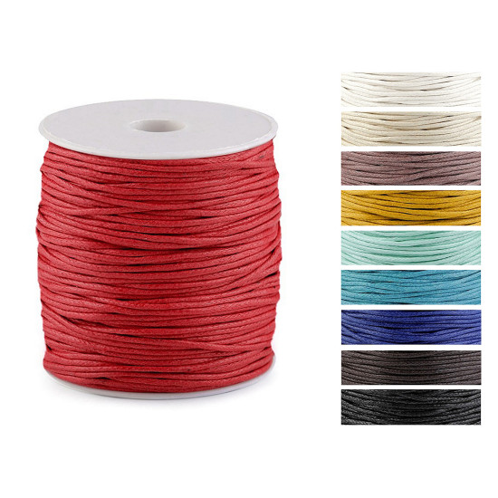 Sznurek bawełniany ø1,8 mm woskowany - Miętowy (10 Sztuki) Sznurek bawełniany ø1,8 mm woskowany - Miętowy (10 Sztuki)