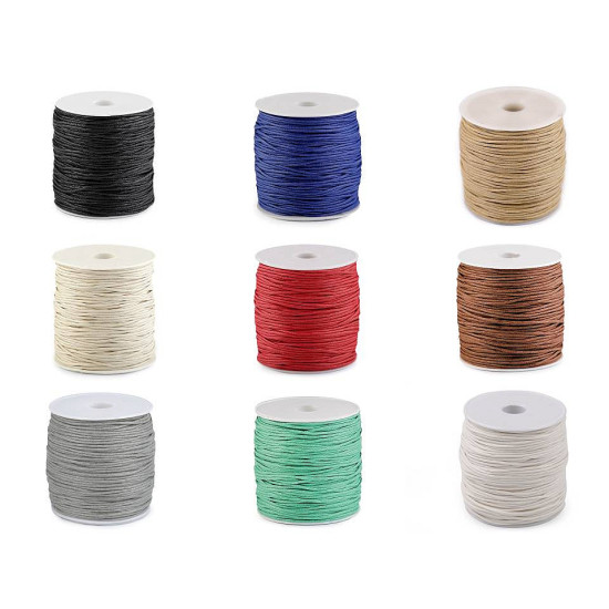 Sznurek bawełniany ø1,8 mm woskowany - Miętowy (10 Sztuki) Sznurek bawełniany ø1,8 mm woskowany - Miętowy (10 Sztuki)
