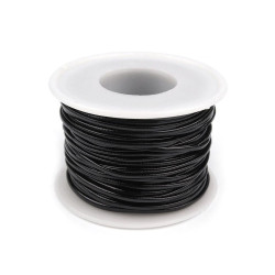 Eco leather cord width 1.5 mm - Black (125 Meters)