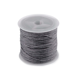 Cotton waxed cord / string ø0.8 mm - Grey (1 Piece)