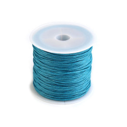 Cordon ciré en coton, ø 0,8 mm - Bleu lumineux (1 Pièce)