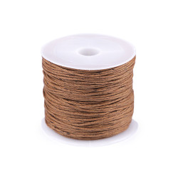 Cotton waxed cord / string ø0.8 mm - Cognac brown (1 Piece)