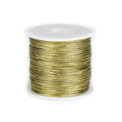 Sznureczek ozdobny z lureksem szerokość 1,1 mm płaski - Złoty jasny (1 Sztuka)