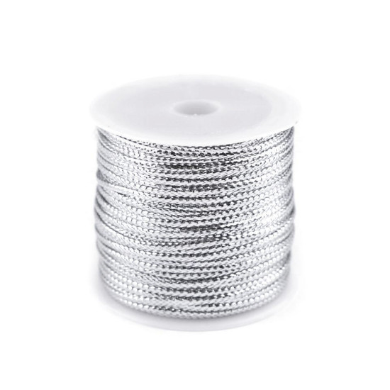 Cordon plat creux de noël avec lurex, largeur 2 mm - Or lt. (1 Pièce) Cordon plat creux de noël avec lurex, largeur 2 mm - Or lt. (1 Pièce)