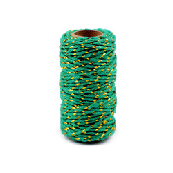 Christmas twisted twine / string with lurex ø1.5 mm - Green (1 Piece)