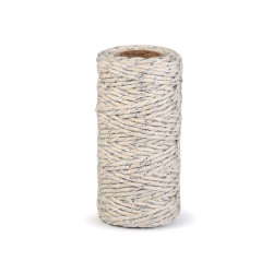 Christmas twisted twine / string with lurex ø1.5 mm - Ecru light (1 Piece)