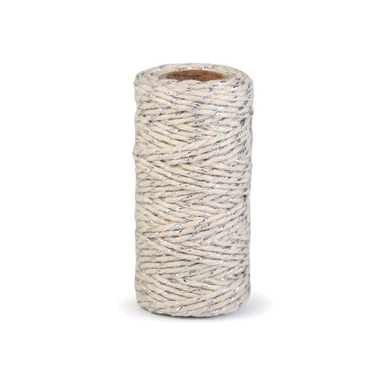 Christmas twisted twine / string with lurex ø1.5 mm - White (8 Pieces) Christmas twisted twine / string with lurex ø1.5 mm - White (8 Pieces)
