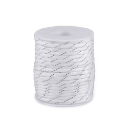 Linka spadochronowa ø4 mm z odblaskową nitką - White (100 Metry)