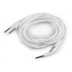 Sznurek odzieżowy z końcówkami długość 130 cm - White (10 Sztuki)