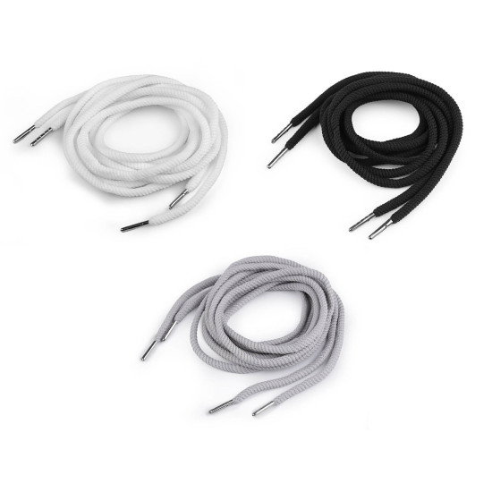 Sznurek odzieżowy z końcówkami długość 130 cm - Czarny (100 Sztuki) Sznurek odzieżowy z końcówkami długość 130 cm - Czarny (100 Sztuki)