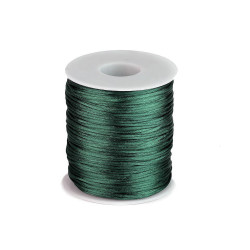 Szatén zsinór ø1 mm - Zöld sötét (1 Darab)