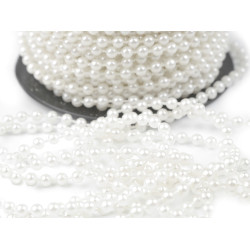 Plastic beads garland ø4 mm - Pearl (25 Meters)