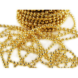 Plastic beads garland ø4 mm - Gold (24 Meters)