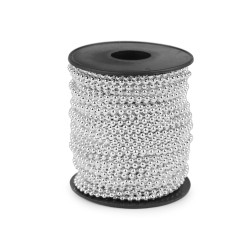 Plastic beads garland ø3 mm - Silver (100 Meters)