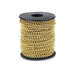 Plastic beads garland ø3 mm - Gold (100 Meters)