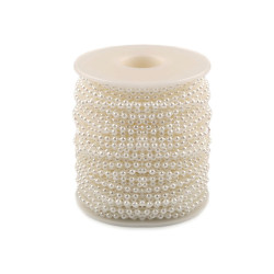 Plastic beads garland ø3 mm - Off white (100 Meters)