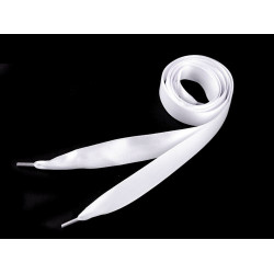 Cordones de satén, largo 110 cm - Blanco (10 Piezas)