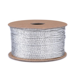 Christmas flat lurex string / cord width 1.2 mm - Silver (1 Piece)